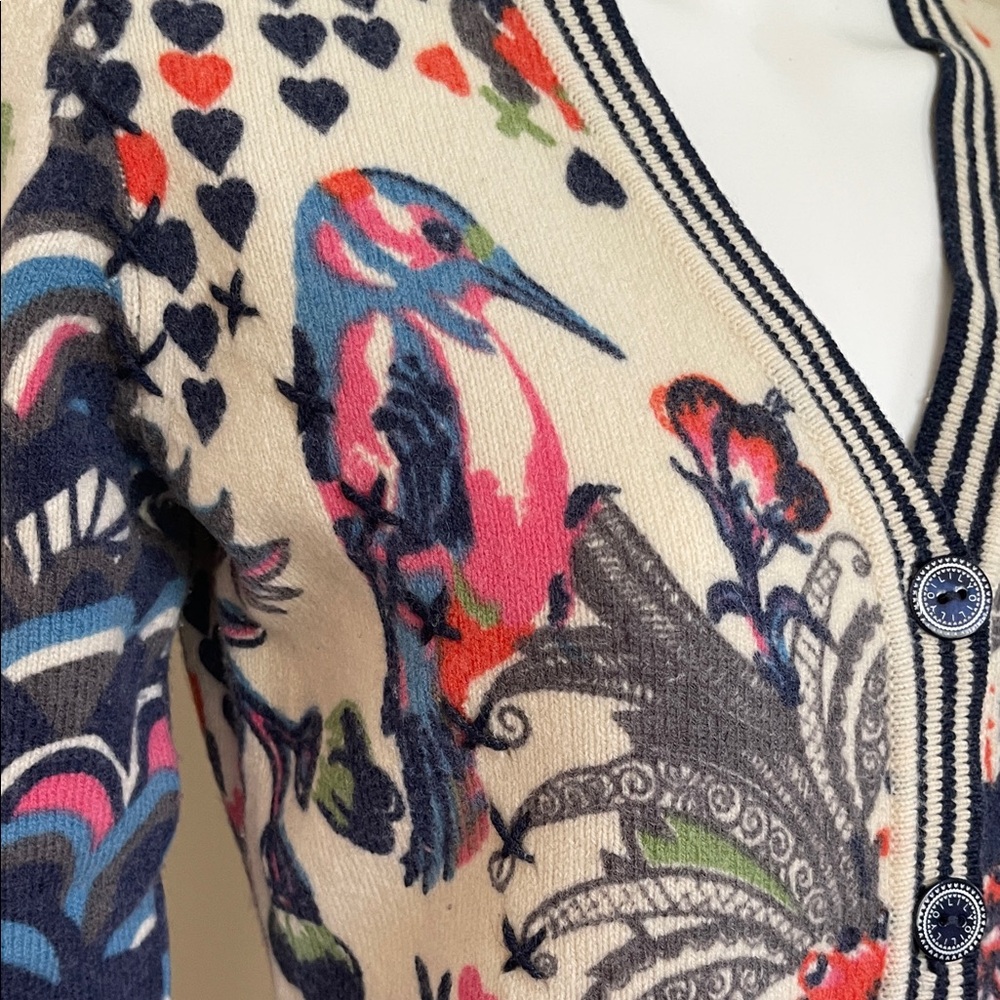 Oilily Cream and Blue Patterned Cardigan - Picture 4 of 13